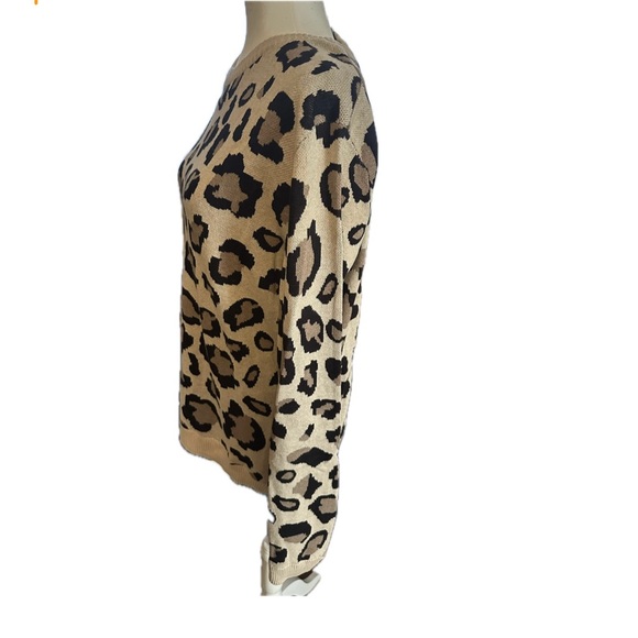 Jonny Cota Leopard Print Cotton Crew Neck Sweater - Picture 4 of 6